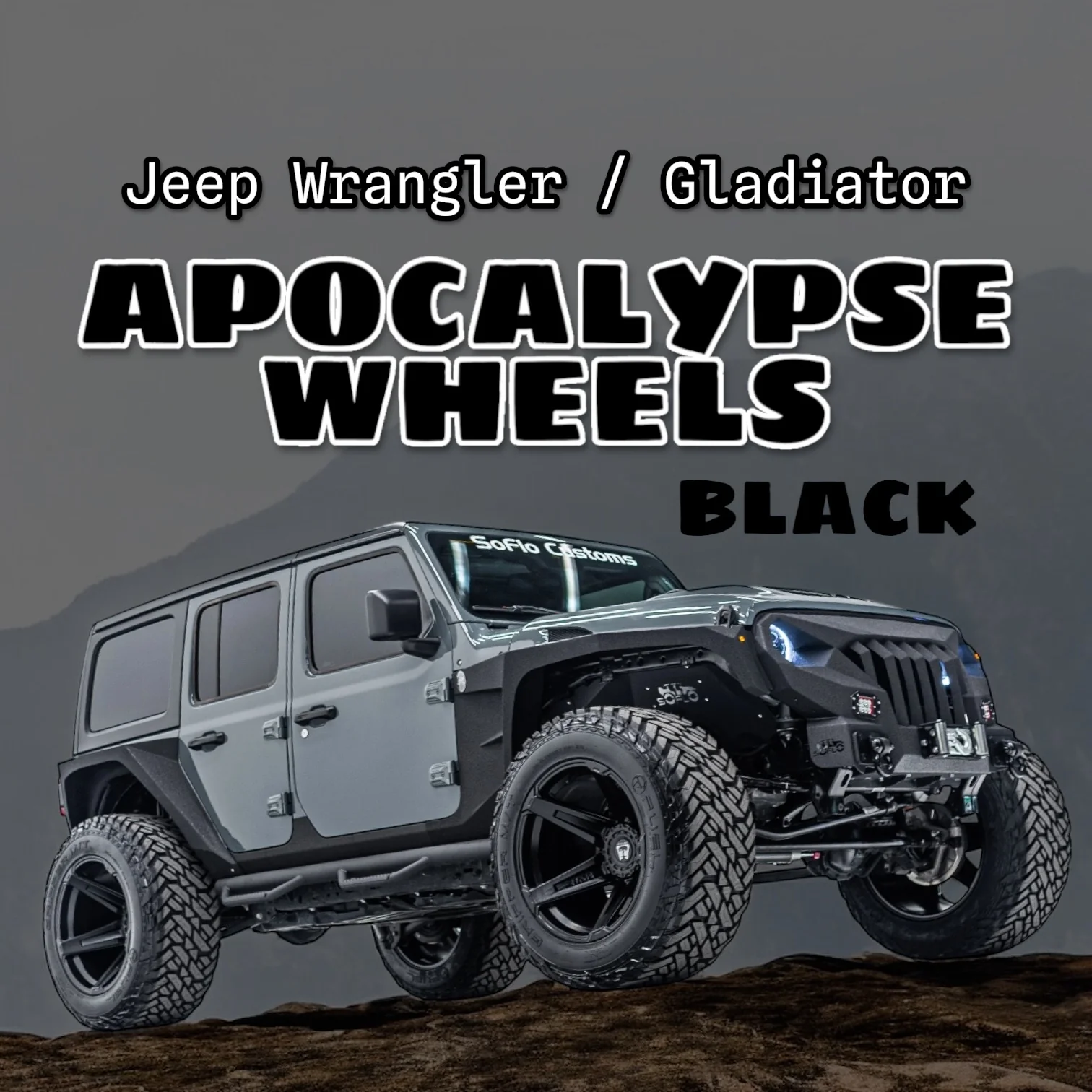 Apocalypse 5 Spoke Wheel for Jeep Gladiator / Wrangler 5 Lug (Black) - Image 5